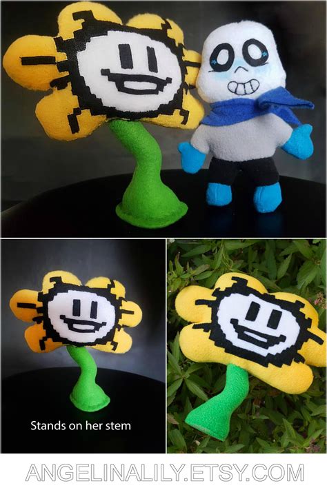 I made him for myself. Undertale inspired - Flowey plush, handmade soft toy, 7 in ...