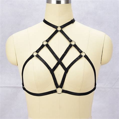 jlx harness black sexy lingerie harness body harness cage bra harajuku