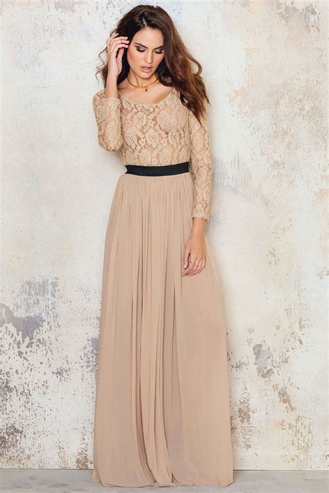 feel like a princess in the long sleeve lace maxi dress by rare london it features long sleeves
