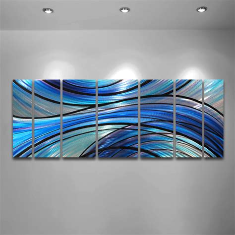 Aqua Blue Metal Contemporary Wall Art Dv8 Studio