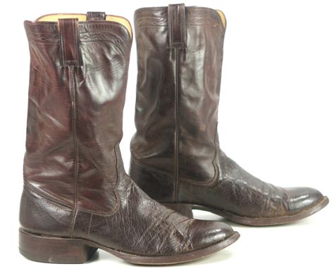 Ml Leddy Dark Brown Smooth Ostrich Cowboy Western Boots Custom Handmade