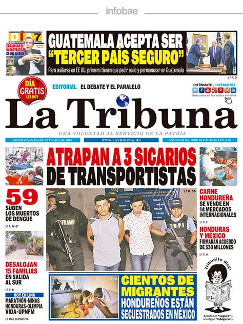 La Tribuna Honduras 27 De Julio De 2019 Infobae