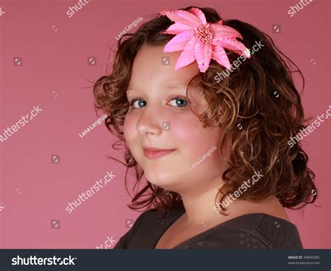 Portrait Preteen Girl Pink Background Stock Photo 34899385 Shutterstock