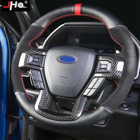 Jho Real Carbon Steering Wheel Overlay Cover Trim Bezel For Ford F150