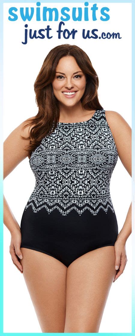 You Re Sure To Love Our Flattering Plus Size Swimsuit From Longitude With A High Neckline This