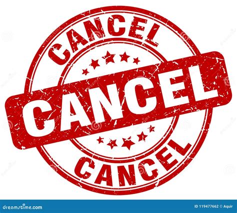 Cancel Red Stamp Stock Vector Illustration Of White 119477662