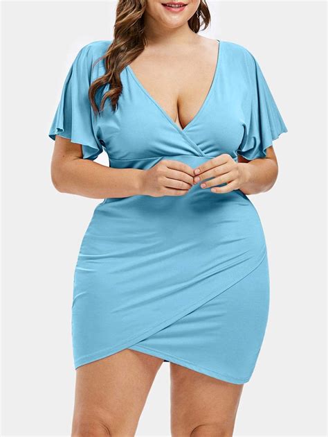 Plus Size Plunging Neck Tulip Dress Dresses To Wear To A Wedding