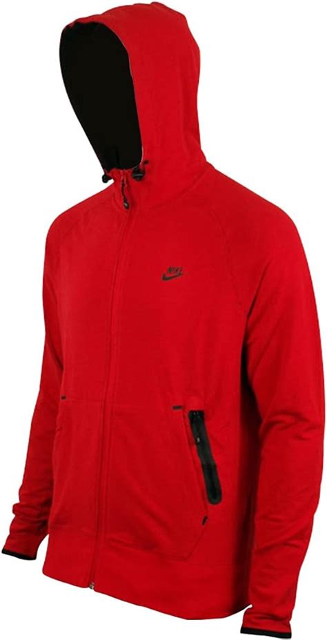 Mens Nike Red Running Training Hoody Full Zip Hoodie Hooded Sweater Top
