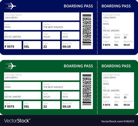 Boarding Pass Royalty Free Vector Image Vectorstock