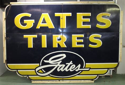 Porcelain 4pc Gates Tire Sign