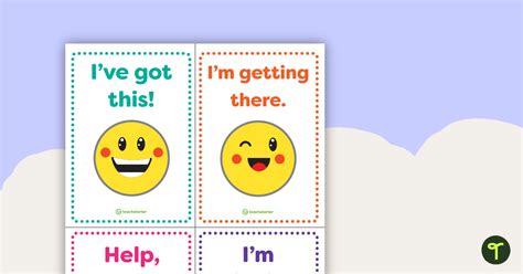 Emoji Themed Self Assessment Desk Cards Teach Starter