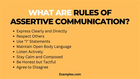 Rules Of Assertive Communication Examples Pdf