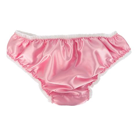 Baby Pink Satin Frilly Sissy Panties Bikini Knicker Underwear Briefs Size Ebay