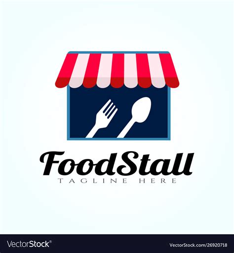 Food Stall Logo Design Food Place Icon Element Vector Image