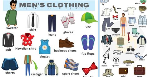 men s clothing vocabulary names of clothes with pictures 7esl mens outfits vocabulary