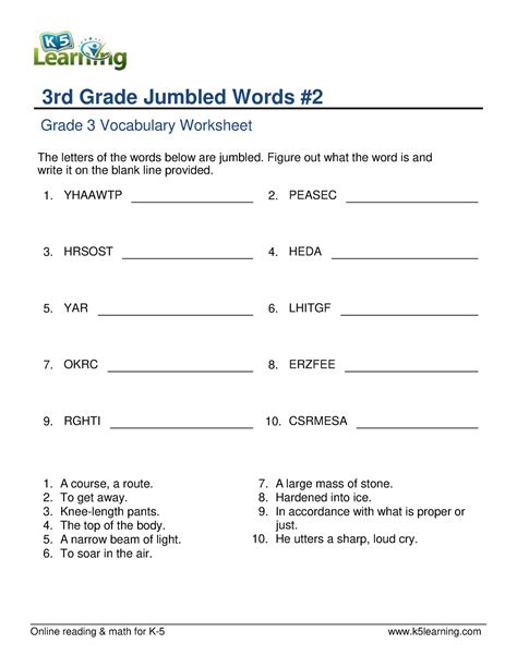 Jumble Words For Class 6 Worksheet 1 Online Reading And Math For K 5