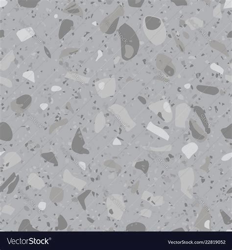 Terrazzo Seamless Pattern Grey Concrete Royalty Free Vector