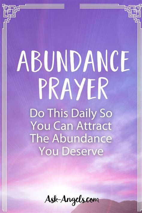 Powerful Abundance Prayer Ask Abundance Prayer Prayers