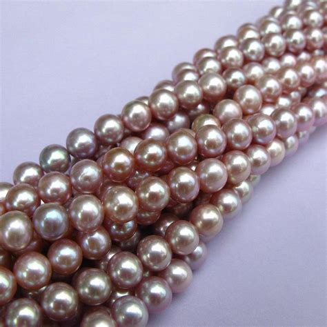 Purple Cultured Freshwater Round Pearls 6 65mm Full Strand Joopy Gems