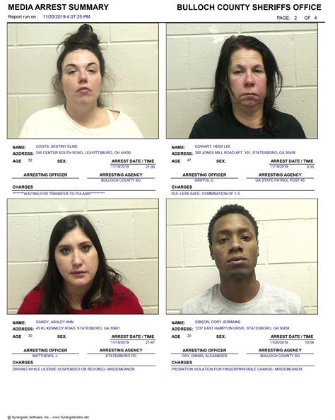 11/20/2019 Booking Report for Bulloch County - AllOnGeorgia