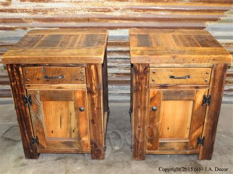 Rustic Barnwood Night Stand Reclaimed Wood Bedside Tables Etsy