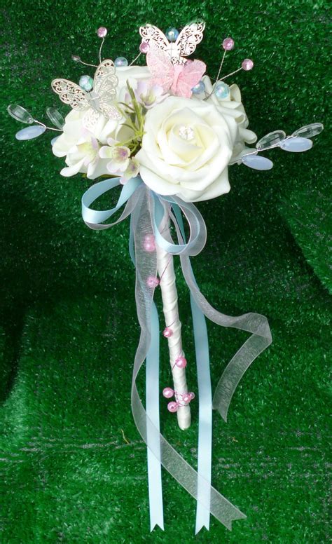 Charlotte Bmw Rose And Butterfly Flowergirl Wand Colour Theme Of
