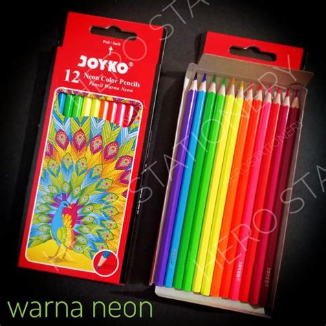 Jual Pensil Warna Neon Color Pencil Joyko Set 12 Warna Cp 124n Di Lapak
