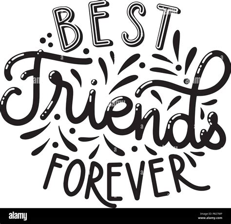 Friendship Day Hand Drawn Lettering Best Friends Forever Vector