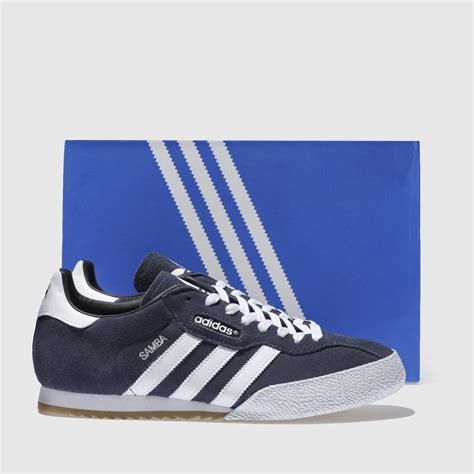 Mens Navy And White Adidas Samba Super Suede Trainers Schuh