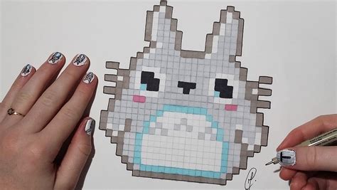 Pixel Art Kawaii Totoro Easy