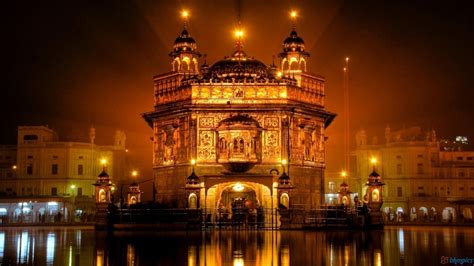 Amritsar Golden Temple In Night Widescreen Wallpaper 1600 X 900 Hd