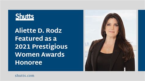 Aliette D Rodz Featured As A 2021 Prestigious Women Awards Honoree