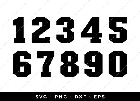 Varsity Numbers Svg Grunge Svg Birthday Numbers Numbe