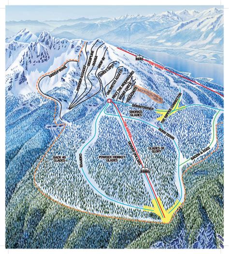 Revelstoke Ski Trail Map North Bowl Revelstoke Mountain Canada
