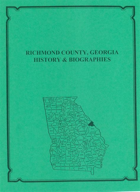 Richmond County Georgia History And Biographies Mountain Press And