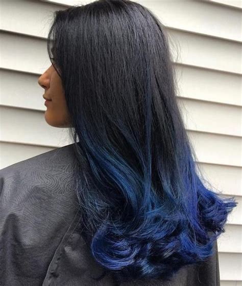 You're opening up the cuticle of the hair to try and remove or lighten black pigment, which. long+black+hair+with+blue+dip+dye | Hair dye tips, Black ...