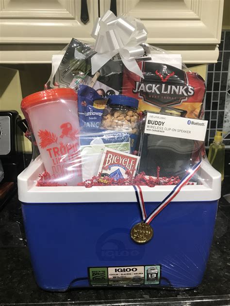 silent auction t basket used for t ball silent auction baseball cooler picture frame