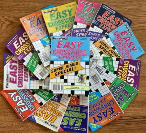 Lot Of Penny Press Express Easy Crossword Puzzle Books Dell