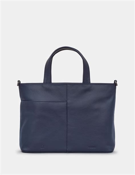 Hampton Navy Leather Multiway Grab Bag Handbag By Yoshi