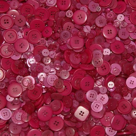100 Pink Button Mix Deep Pink Assorted Sizes Grab Bag Etsy