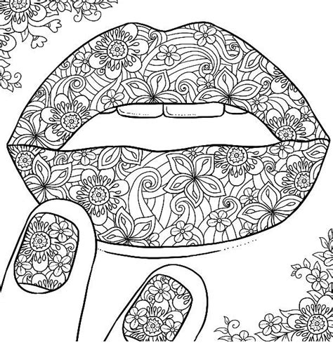 Excellent nail salon coloring pages hair hellokids com 8039. adult coloring pages lips floral lips and nails colouring ...