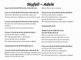 Skyfall - Adele; chords and lyrics | Teaching Resources