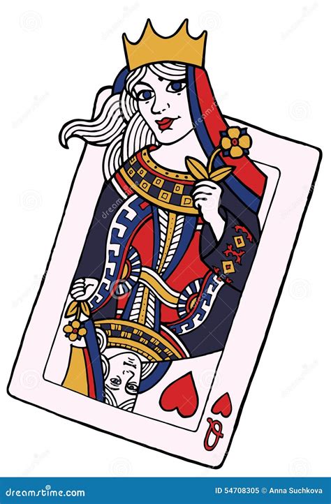 Queen Of Hearts Stock Vector Illustration Of Deck Female 54708305