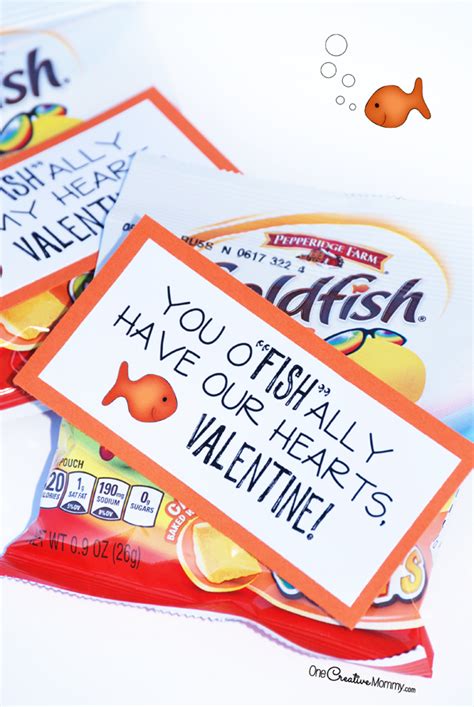 Goldfish Crackers Printable Valentine Cards