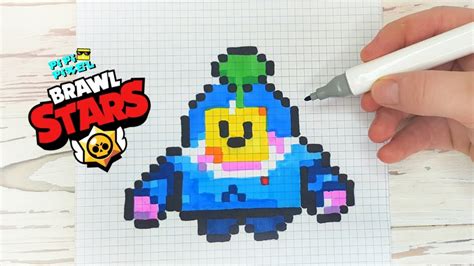 СПРАУТ из ИГРЫ Brawl Stars РИСУНКИ ПО КЛЕТОЧКАМ Pixel Art Youtube