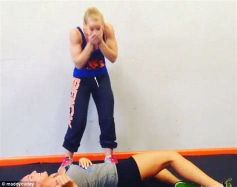 College Gymnast Deadlifts Her Friend And Gets So Excited That She Drops