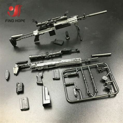 6pcs 16 Battlefield Weapon Gun Awm Svd Tac Mk14 Assault Rifle Assemble