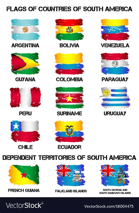 Flags Of South America Countries Royalty Free Vector Image