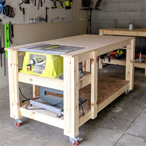 Diy Mobile Workbench With Table Saw Tylynn M