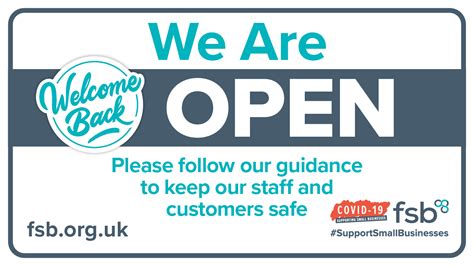 Covid 19 A4 Printable We Are Open Signs Fsb The